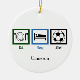 Ornamento De Cerâmica Come Sleep Tocar Futebol Personalizado
