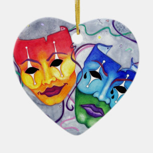 Ornamento De Cerâmica Comédia e Tragédia