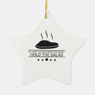Ornamento De Cerâmica Comedor De Carne Que Mantenha O Bife Segurando O V