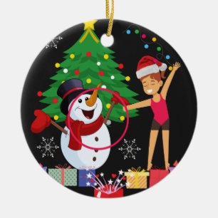 Ornamento De Cerâmica Comemoração de Natal da ginástica Rítmica