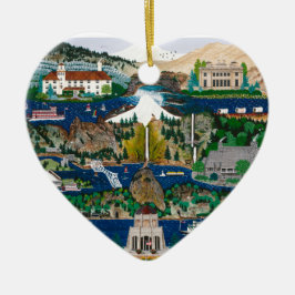 Ornamento De Cerâmica Comemorando o desfiladeiro do Rio Columbia