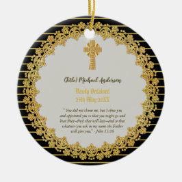 Ornamento De Cerâmica Comemorativa do Presente Verso Recém-Ordenado