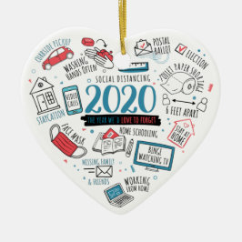 Ornamento De Cerâmica Comemorativa do Quarantine Christmas Funny 2020