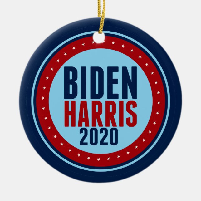 Ornamento De Cerâmica Comemorativo de Biden Harris 2020 (Frente)