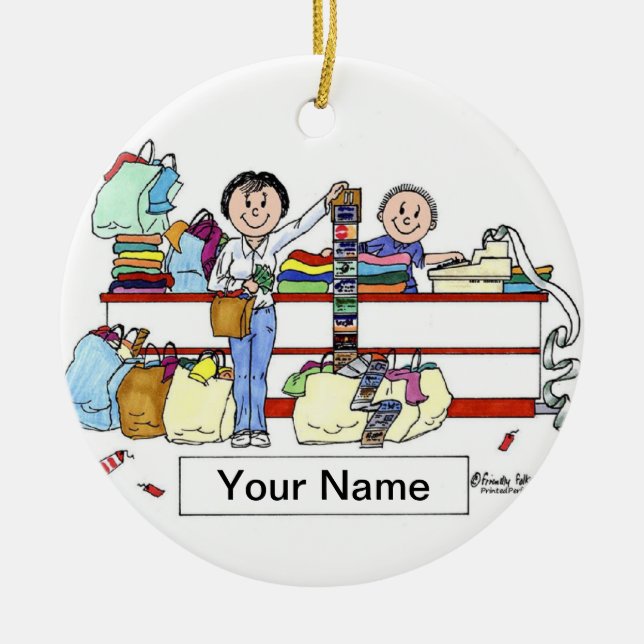 Ornamento De Cerâmica Comerciante - Feminino (Frente)