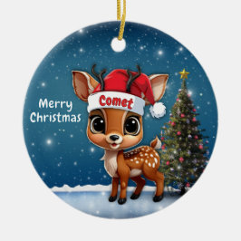 Ornamento De Cerâmica Comet Baby Deer, Fawn, Doe, Reindeer🦌 🎄