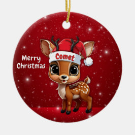 Ornamento De Cerâmica Comet Baby Deer, Fawn, Doe, Reindeer🦌 🎄
