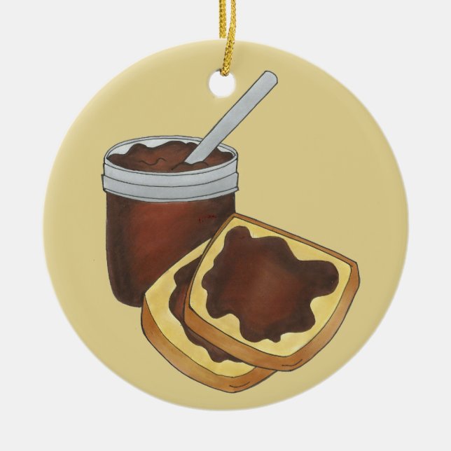 Ornamento De Cerâmica Comida Amish, Manteiga Apple Enlatada na Pensilvân (Frente)