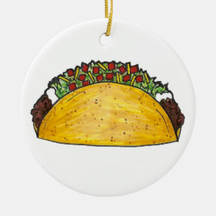 Ornamento De Cerâmica Comida mexicana Shell Taco Terça-feira TexMex