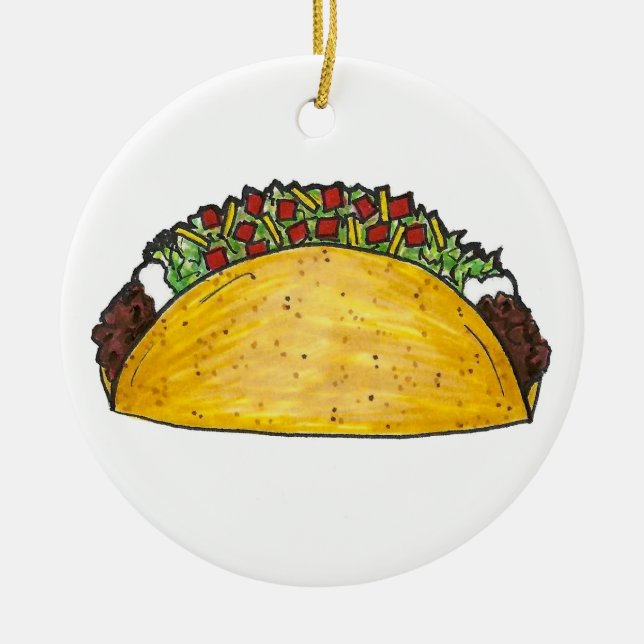 Ornamento De Cerâmica Comida mexicana Shell Taco Terça-feira TexMex (Frente)