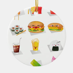 Ornamento De Cerâmica comida rápida kawaii