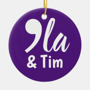 Ornamento De Cerâmica Comma Kamala e Tim 2024