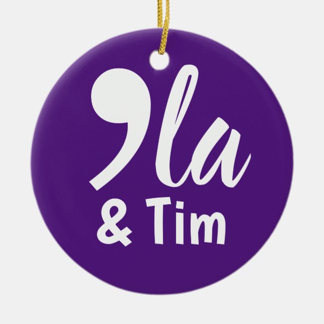 Ornamento De Cerâmica Comma Kamala e Tim 2024 (Frente)