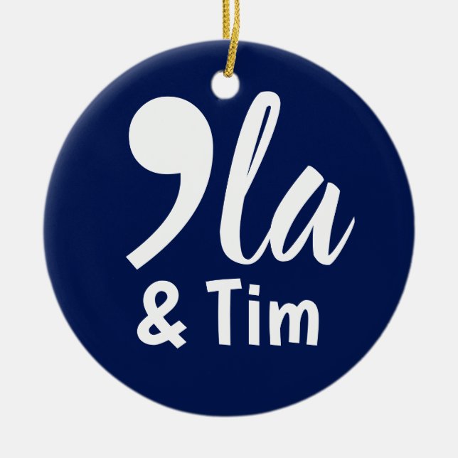 Ornamento De Cerâmica Comma Kamala e Tim 2024 (Frente)