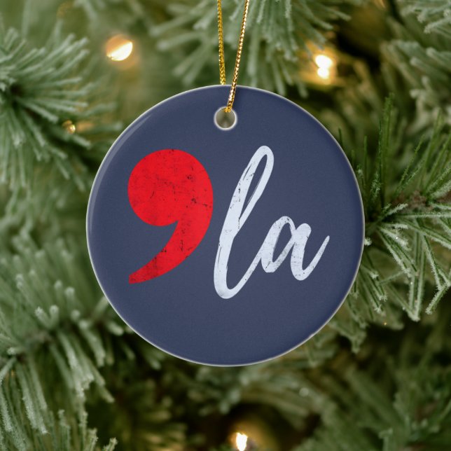 Ornamento De Cerâmica Comma La Kamala Harris 2024 Presidente Funny (Árvore)