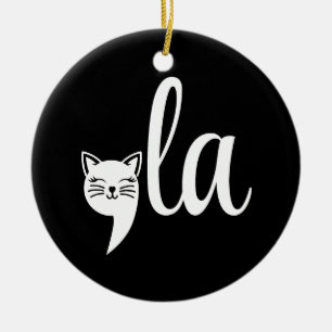 Ornamento De Cerâmica Comma La Kamala Harris - mãe de gato para Kamala