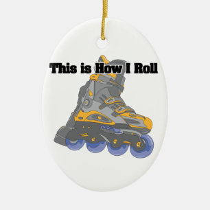 Ornamento De Cerâmica Como eu Ando de Patins (Patins em Linha)