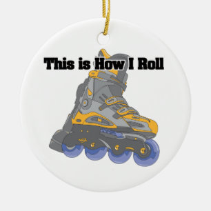 Ornamento De Cerâmica Como eu rolo (lâminas do cilindro/Skates em linha