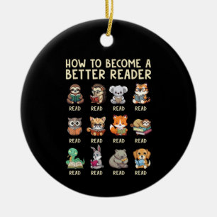 Ornamento De Cerâmica Como se Tornar um Leitor Melhor Livro Animais Engr