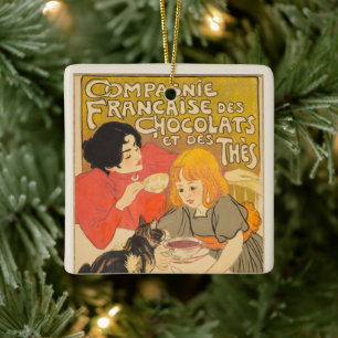 Ornamento De Cerâmica Companhia Francesa de Chocolates e Chás, Art Nouve