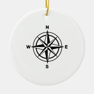 Ornamento De Cerâmica Compass náutico
