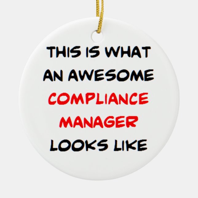 Ornamento De Cerâmica compliance manager, awesome (Frente)