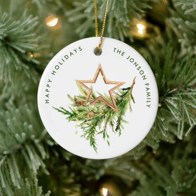 Ornamento De Cerâmica Composição da árvore de Natal Elegante Boêmia (Árvore)