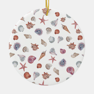 Ornamento De Cerâmica Composição Subaquática em Aquarela Série Design 4