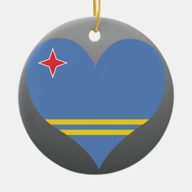 Ornamento De Cerâmica Compre a bandeira de Aruba (Frente)