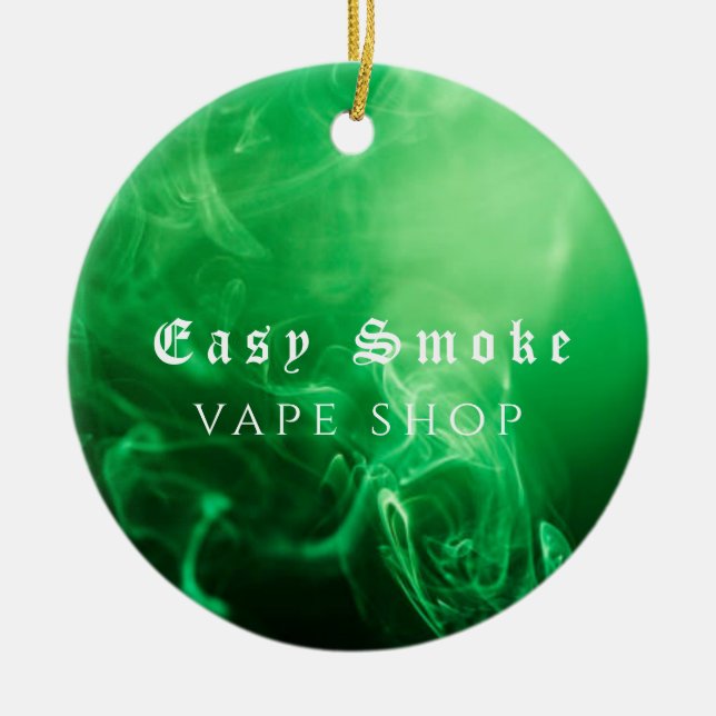 Ornamento De Cerâmica Compro de Vape de Fumaça Negra Verde (Frente)