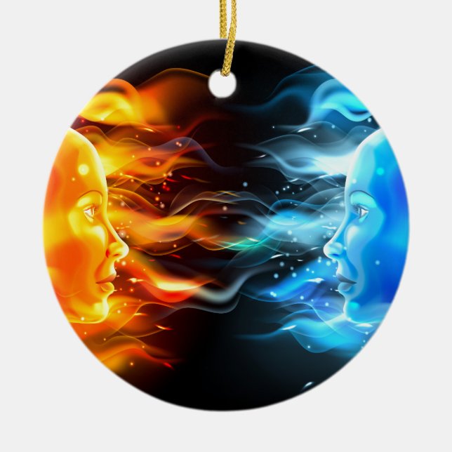 Ornamento De Cerâmica Conceito Opposites Faces (Frente)