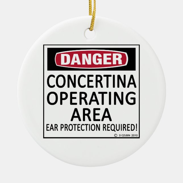 Ornamento De Cerâmica Concertina de área operacional (Frente)