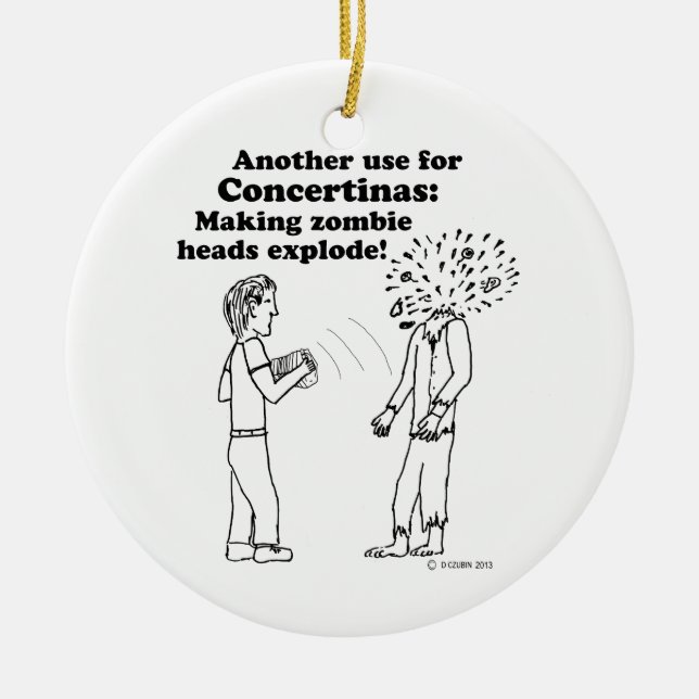 Ornamento De Cerâmica Concertina faz os zombies explodirem (Frente)