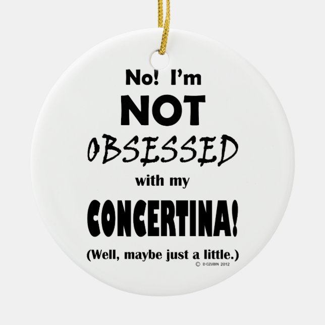 Ornamento De Cerâmica Concertina obcecada (Frente)