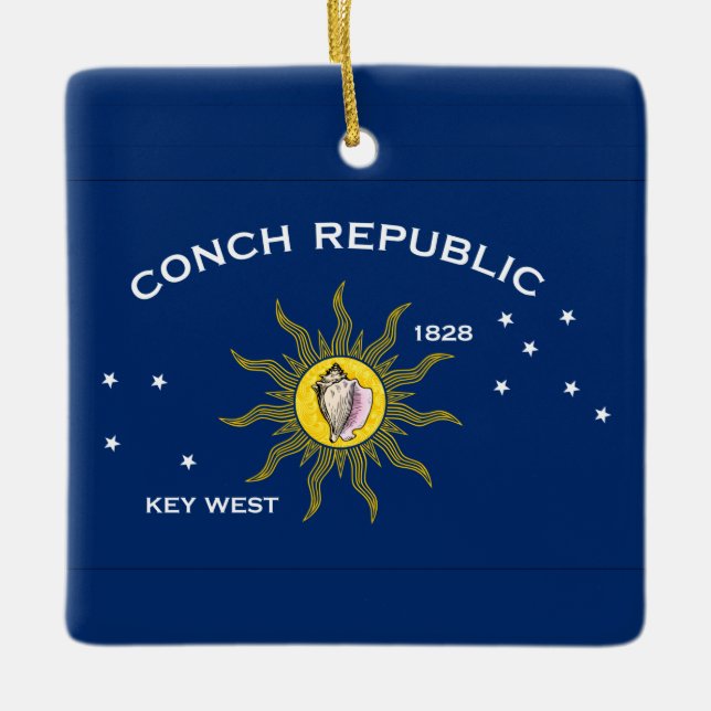 Ornamento De Cerâmica Conch Republic Flag (Frente)