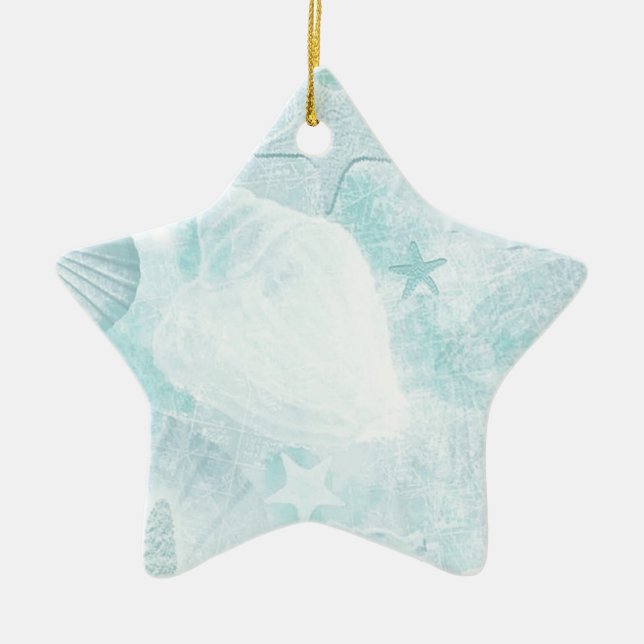 Ornamento De Cerâmica Conchas de mar sutis Arte Gráfica (Frente)