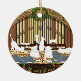 Ornamento De Cerâmica Condução por meio de canos de onze gatos… Árvore