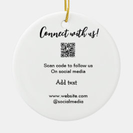 Ornamento De Cerâmica Conectar-se a nós digitalizar código QR adicionar