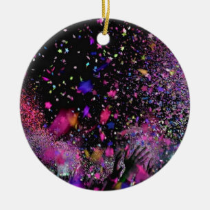 Ornamento De Cerâmica Confetti