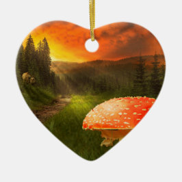 Ornamento De Cerâmica Configurando o Sun do outono.