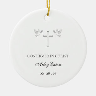 Ornamento De Cerâmica Confirmação Católica Natal