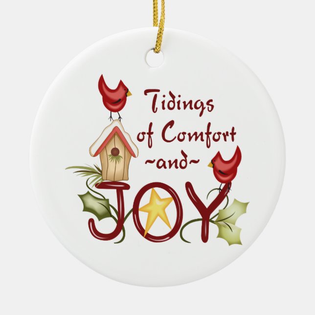 Ornamento De Cerâmica Conforto e alegria (Frente)