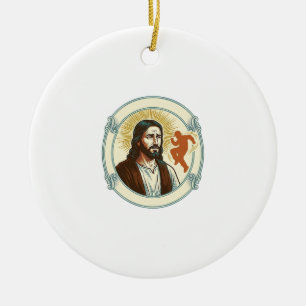 Ornamento De Cerâmica Confuso Jesus Tendência Viral de Dança Silhueta Ví