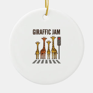 Ornamento De Cerâmica Congestionamento Giraffico Cruzamento de Girafa Di