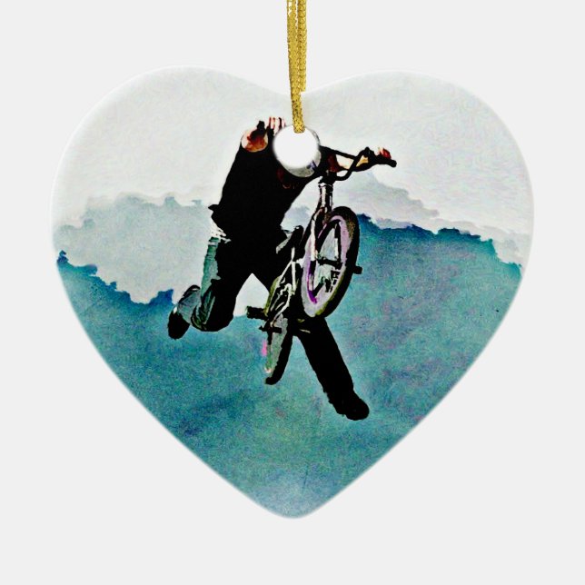 Ornamento De Cerâmica Conluio da bicicleta do estilo livre BMX (Frente)