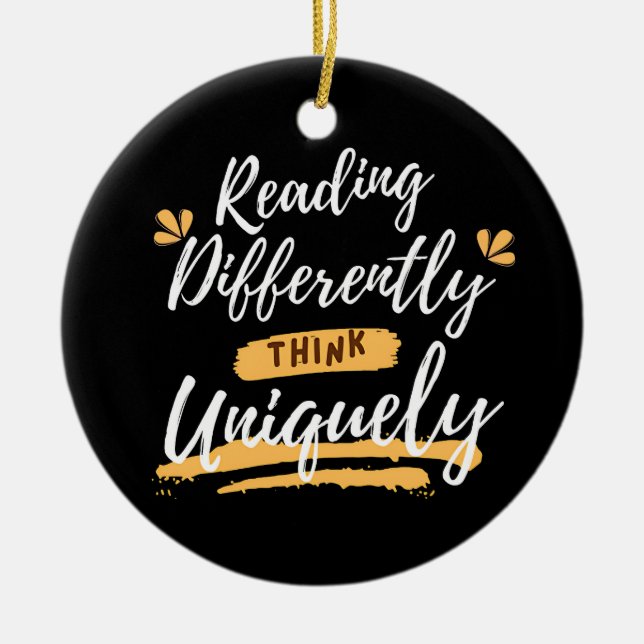 Ornamento De Cerâmica consciência mundial da dislexia (Frente)