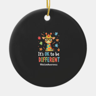Ornamento De Cerâmica Consciencialização do Autismo Girafa Fofa Animal É