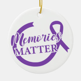 Ornamento De Cerâmica Conscientização do Alzheimer Memórias Importam
