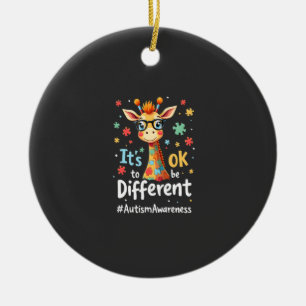 Ornamento De Cerâmica Conscientização do Autismo Girafa Fofa Animal É Ok