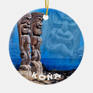 Ornamento De Cerâmica Conselho Tribal Tiki, Kona, Havaí,
